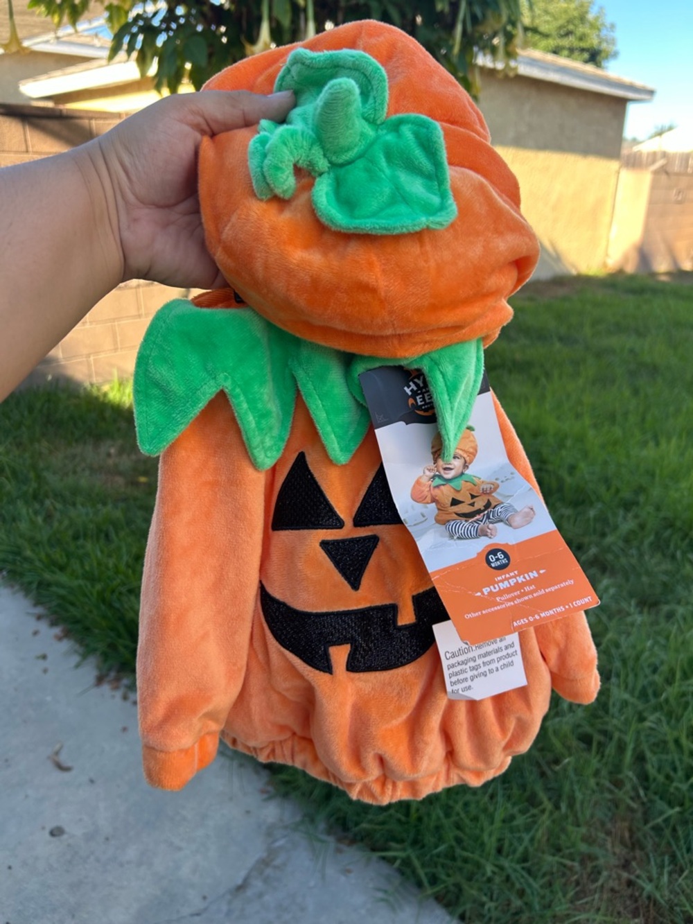Target Plush Pumpkin Baby Costume in Orange and Green